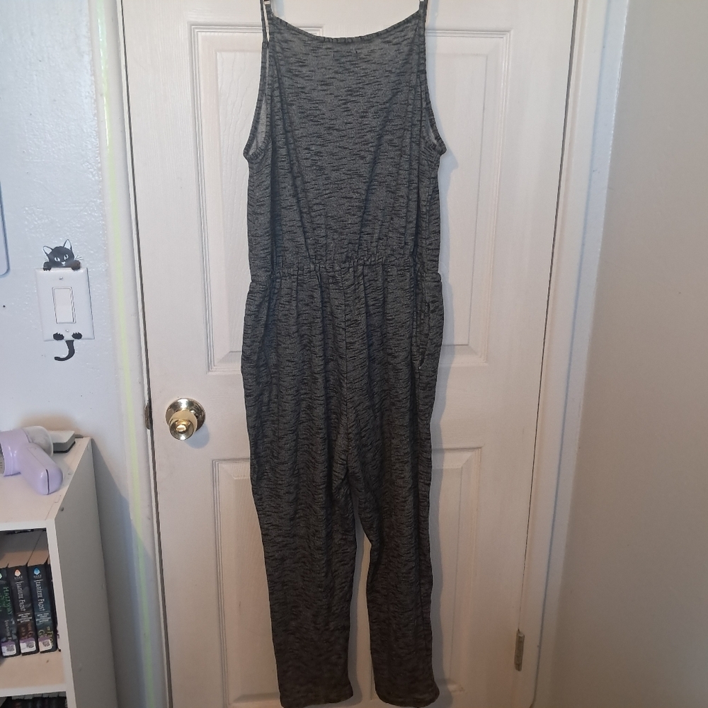 💰Toxiks Gray Marled Terrycloth Sleeveless Jumpsuit - Picture 7 of 8